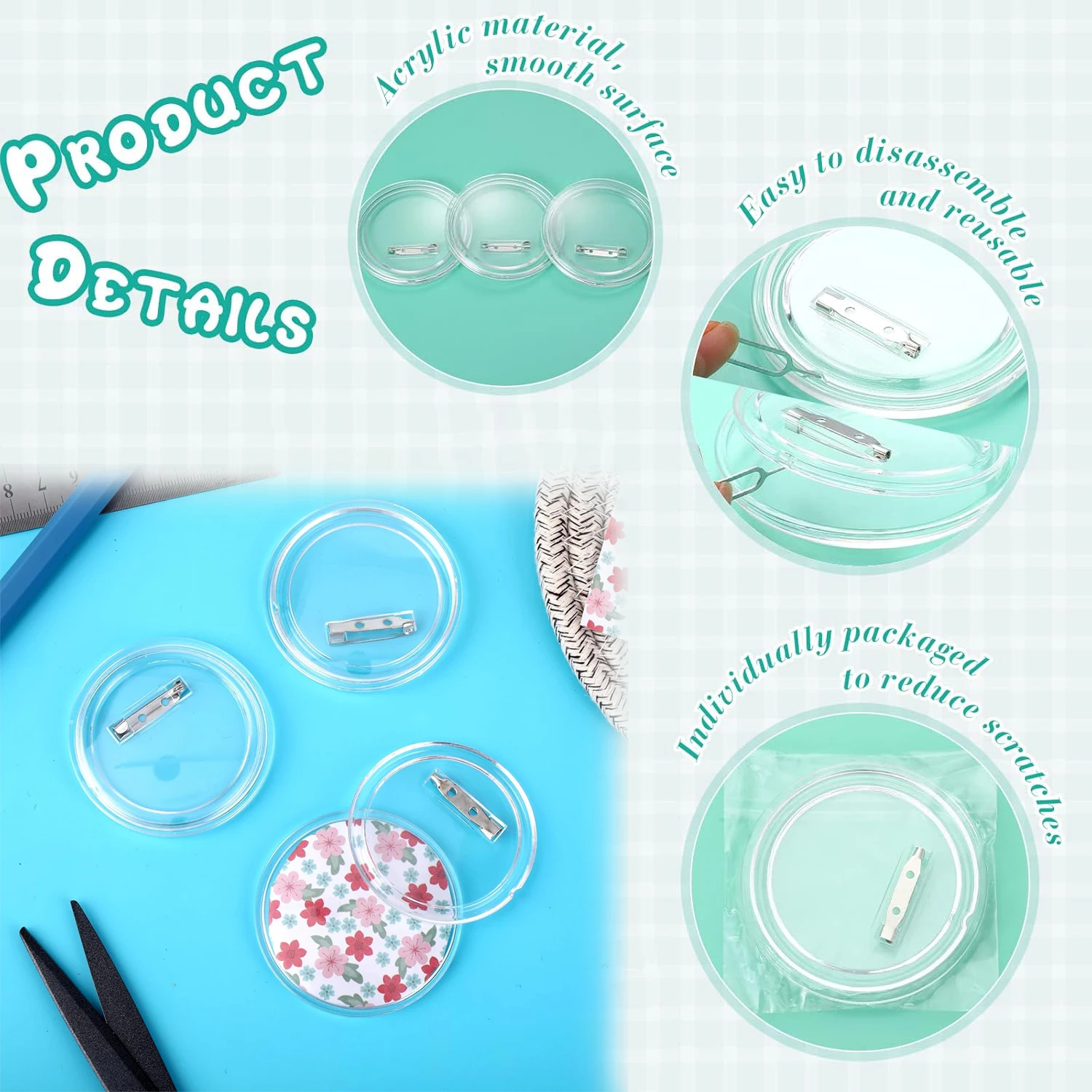 5-20PCS Bottoni grezzi con spi - Button Badge Blank recensione e prezzo