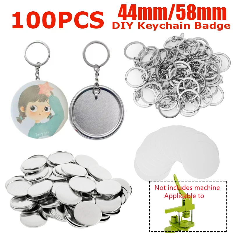 100 pezzi di plastica bianca/m - Button Badge Blank recensione e prezzo